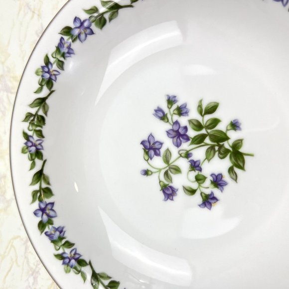 Vintage Jyoto Fine China Japan 4 Soup Bowls Glendale Pattern Violet 7 3/4” - Picture 10 of 12